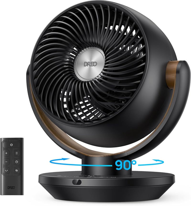 Dreo Fan for Bedroom, Desk Air Circulator Fan with Remote, 11 Inch Table Fans for Whole Room, 60ft Powerful Airflow, 120° Vertical Manual +90° Oscillating, 4 Speeds, 8H Timer, Quiet Fan, Home - Image 1